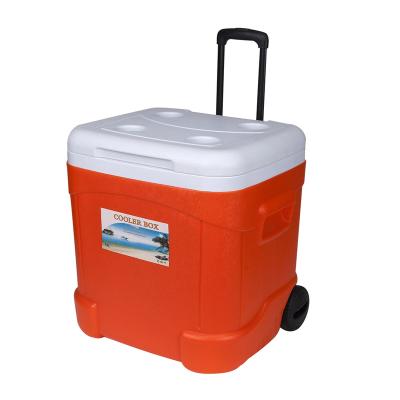 China Summer 55l Waterproof Ice Bucket Challenge Cooler Box With Wheels Portable Coolers Outdoor for sale