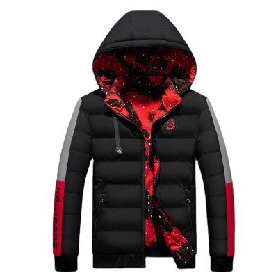 China Slim Fit Reversible Hooded Removable Hooded Jacket Slim Fit Reversible Hooded Down Coat Cotton Red Camouflage Men's Breathable Jacket for sale