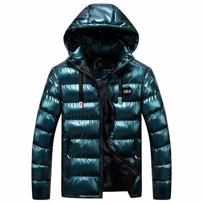 China New Breathable Fashion Men Mask Warm Think Down Jacket Casual Short Shiny Padded Jacket Bubble Jacket for sale