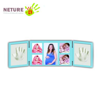 China Frame Baby Handprint Kit Baby Handprint En-71 Trial Kit Baby Toys Keepsake Wood Frame and Footprint Clay for sale