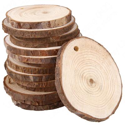 China Europe DIY Natural Rustic Wood Slices Circles Tree Bark Log Discs Opens Wedding Party Painting Decor for sale