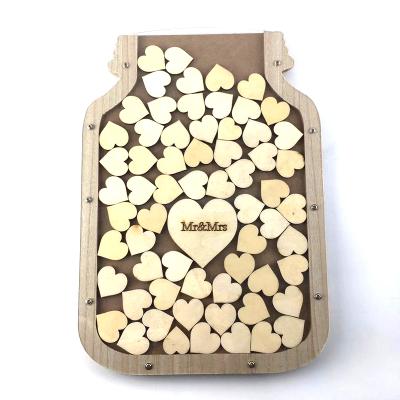 China Large Size Wedding Photo Frame Heart Shape Signature Wedding Frame Wooden Frame For Keepsake for sale