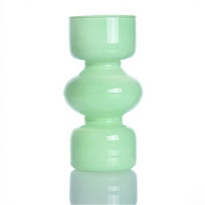 China Contemporary Chinese Manufacturer Flares Clear Vase Glass With Tube Small Flower Glass Vase for sale