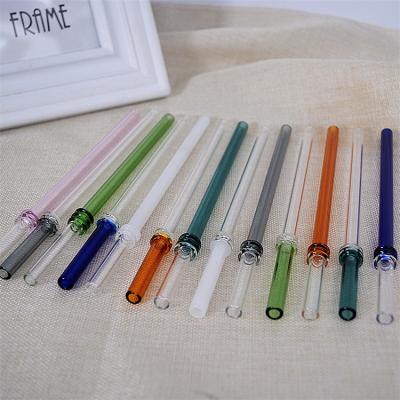 China Sustainable High Quality Wholesale Reusable Boba Colored Glass Drinking Straw for sale