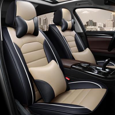 China Red Full Set of Luxury Car Universal Seat Cover Leather Seat Protector Car Auto Accessories for sale