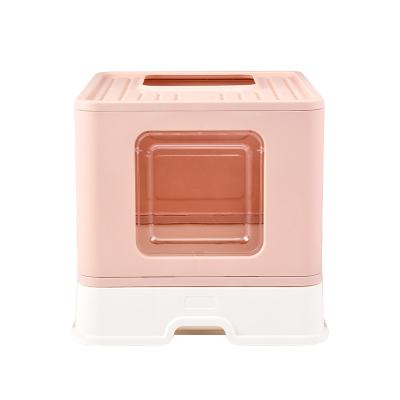 China Viable Collapsible Cat Litter Box with Cat Potty Top Entry Anti-Splashing Included by Cat Toilet Lid for sale