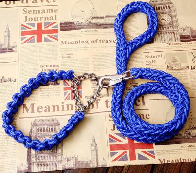 China Two Color Viable Braided Collar with Eight Strands Lead Chain Nylon Pet Dog Leash Dog Leash P for sale