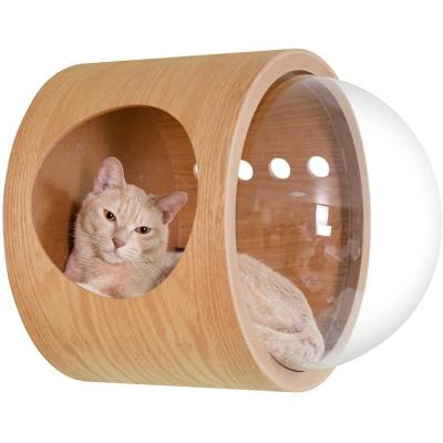 China Sustainable Cat Window Mounted House Beds Cat Seat Perch Bed Wooden Furniture Pet Beds for sale