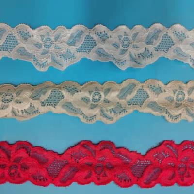 China Width 4cm Elastic Spandex Lace Customized Color Stretch Nylon Spandex Lace Trim For Sleepwear Underwear for sale