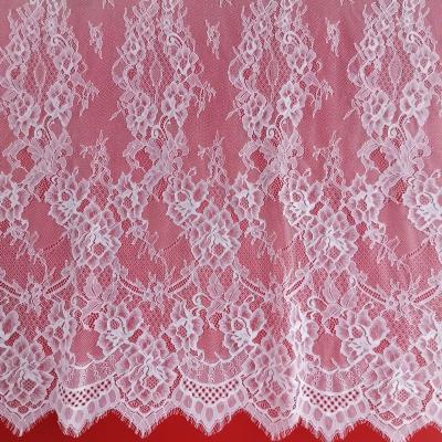 China ZJ8592 Handmade Nylon Lace Fabric Wholesale French Eyelash Lace Fabric For Wedding Dress for sale