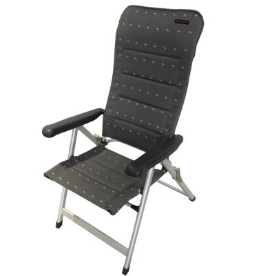 China Traditional aluminum lightweight dura-mesh 2x1 caravan base camp outdoor recliner dining chair with adjustable armrest for sale