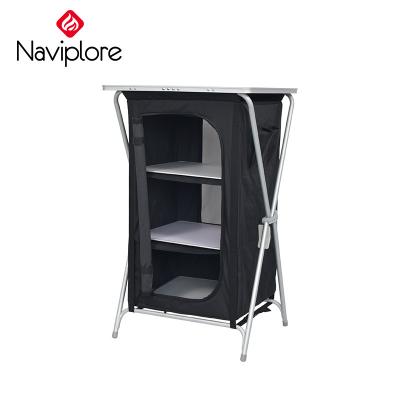 China Quick Folding Travel Garden Table Picnic Folding Cupboard Camping Furniture Cup Board Kitchen Table Outdoor Aluminum Storage for sale