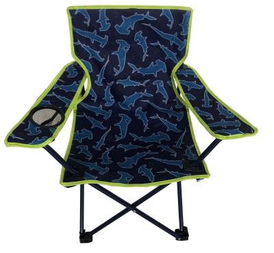 China Easy Carry And Cartoon Design Compact Portable Safety Cartoon Shark And Unicorn Fancy Painting Padded Camping Kids Folding Chair With Armrest for sale