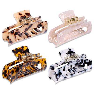 China Amazon Amazon Hot Selling 4PCS Hair Claw Woman Fashion Acetate Comfy Acrylic Hair Clips Hair Claw Clip Set for sale