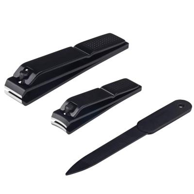 China Durable Nail Clipls Clippers and Sharp Nail File Cutterper Set Black Nails and Stainless Steel Toenai for sale