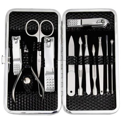 China Durable Custom Logo 12 Pieces Stainless Steel Nail Cutter Kit Nail Care Manicure Clippers Set for sale