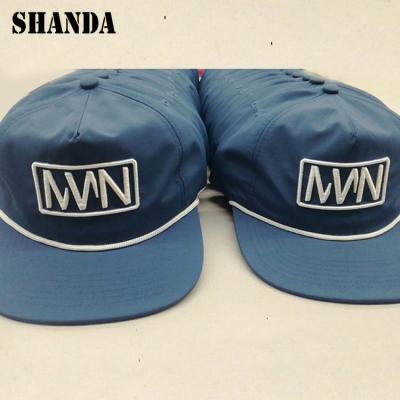 China JOINT Design Your Hat Nylon Rope Snapback Hat 5 Panel Wholesale Custom Logo Rope Rope Hat for sale