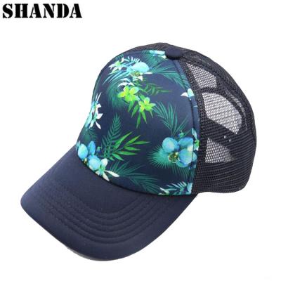 China COMMON Printed Coconut Moss Mesh Trucker Hat for sale