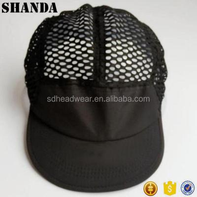 China Custom 5 strap big hole mesh JOINT taslon fabric nylon panel hat lightest for sale