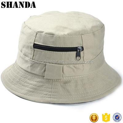 China COMMON Reversible Bucket Hat Double Sided Bucket Hat With Zipper for sale