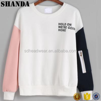 China Wholesale Custom Anti-pilling Women's Sweatshirts And Hoodies With Zipper Sleeve for sale