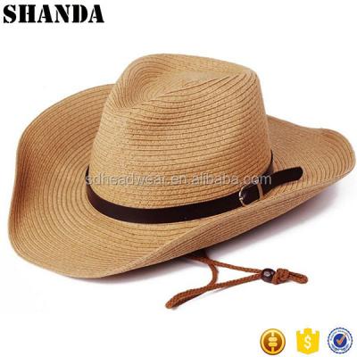 China Striped Straw Hat Unisex Straw Hat Bulk Hard Cowboy Hats for sale