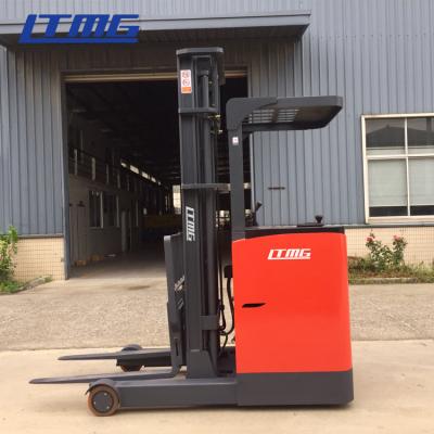 China 2000kg Electric Reach Stacker Forklift , Double Reach Forklift Trucks Seated for sale