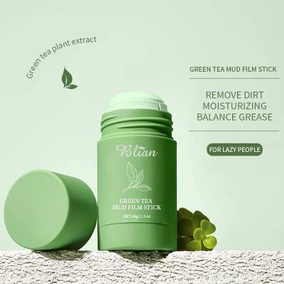 China Moisturizer Green Tea Purifying Clay Green Tea Solid Cleansing Face Mask Hydrate Oil Control Anti Acne Blackhead Remover Deep Cleanse for sale