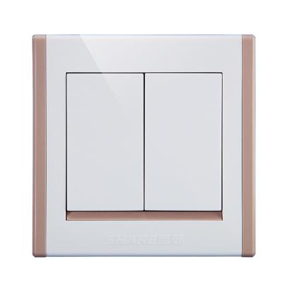 China PART Factory Price Home Switch Residential White Color 16A 250V 86*86mm 2 Gang 1 Way Wall Switch Light Electrical Socket 86*86 for sale