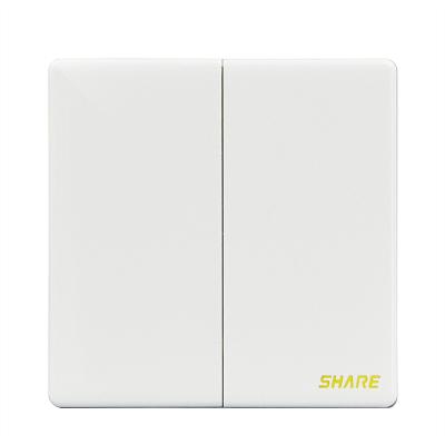 China New Type 2021 China Factory Residential PART White White Switch 250V 16A Big Button Panel Push Button 2 Gang 1 Way Electric Current for sale