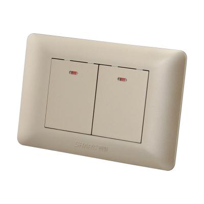 China USA Standard Residential China Factory Wall Switch 2 Gang 2 Way Electrical Switch 118*75mm 110V-250V 16A For Home/Hotel/Office /Building for sale