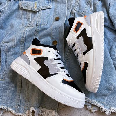 China Cushioning skate KH-8866 high top casual shoes comfortable and durable in signature rubber waffle outsole for sale