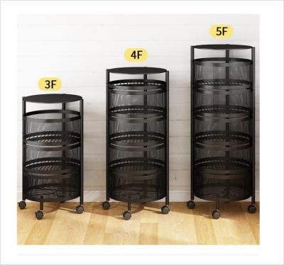 China Hot Sale Multilayer Rotating Storage Vegetable Fruit Basket Viable 360 ​​Degree Rotating Baskets Rack for sale