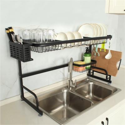 China Collaspable Sustainable Space Saver Dessert Dish Drying Rack Over The Sink Drainer Shelf For Kitchen for sale