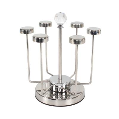 China Countertop Sustainable Rotating Bottle Water Cup Drying Rack Cup Display Drain Glass Rack For Family Use for sale