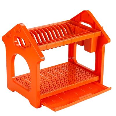 China Sustainable 16inch 2 Tier Restaurant Dish Rack Plastic for sale