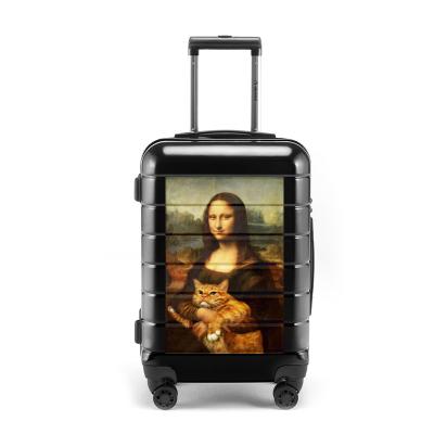 China 2022 ABS Van Gogh Art Printing Wholesale Luggage Sets Vintage Expandable Hardside With Double Spinner Wheels Travel Suitcases for sale