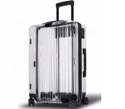 China 2022 New ECO travel shell transparent valigia briefcases hard luggage suit 4 spinner wheels travel suitcase hand-held sets for sale