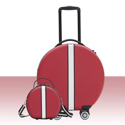 China Custom ABS Travel Round Shape Expandable Hardside With Double Spinner Wheels Luggage Sets for sale