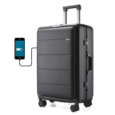 China Luggage PC Hardshell PC Travel Expandable Suitcases Away Bag With Spinner Rolls USB Port Luggage Sets for sale