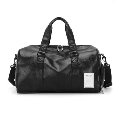 China Oversized Vintage Weekender Travel Duffel Bag With Shoe Leather Carry On Bag Pocket for sale