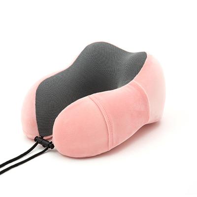 China Memory Travel Memory Foam Neck Pillow Support Cover Comfortable Breathable Machine Washable Airplane Travel Pillow for sale