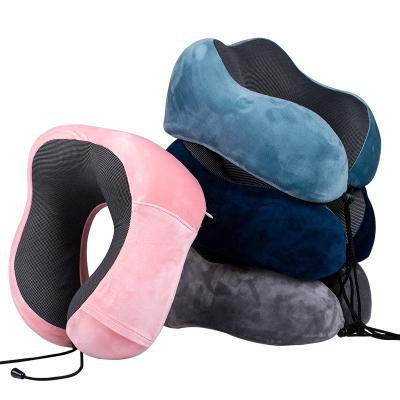 China Folded Soft Memory Foam Neck Pillow Main Support Travel Pillow For Sleep Rest Airplane Car Home Use for sale