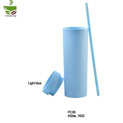 China Stocked most competitive price reusable double wall tumbler with plastic straws tumblers with clear plastic lids and straw cups for sale