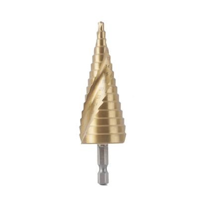 China Kapusi Wood Shank 3-32mm HSS Shank Wood Drilling Step Drill Bits HSS Titanium Metal Drillin for sale