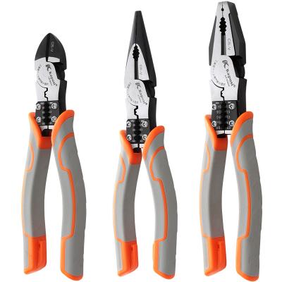 China Kapusi Heavy Duty Multi-Function Cutter Combination Pliers Set CR-V Steel Wire Cutting Long Nose Pliers Trim Pliers for sale