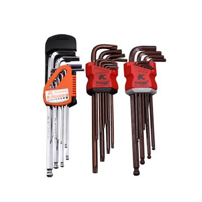 China Industrial Grade S2 Allen Wrench 9pcs Allen Set Screw Kapusi Lengthened Torx Wrench Metric for sale