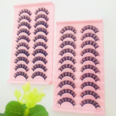 China Mink Lashes Popular Style 18mm 20mm False Eyelashes Strip False Eyelashes Long Natural Curl Double Density Russian Volume Russian Strip Eyelashes 25mm for sale