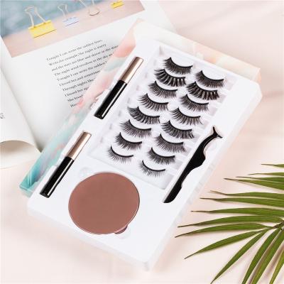 China Long natural 3d false eyelashes with tweezers eye lashesh set magnetic eyelashes natural look for sale