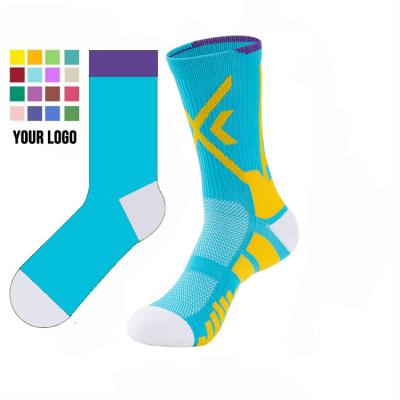 China Sporty high quality oem custom crew design made socks custom mens logo cotton socks for sale